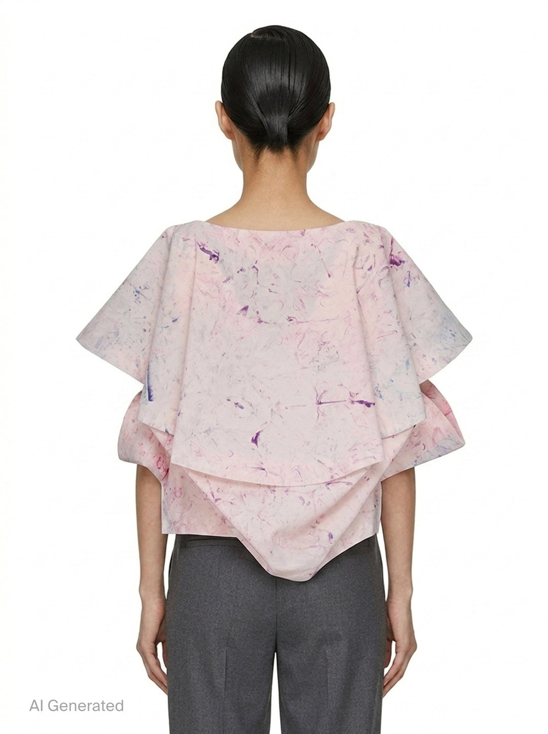 Bubble Dye Ruffle Blouse | 132 5. Issey Miyake | Club21 - back
