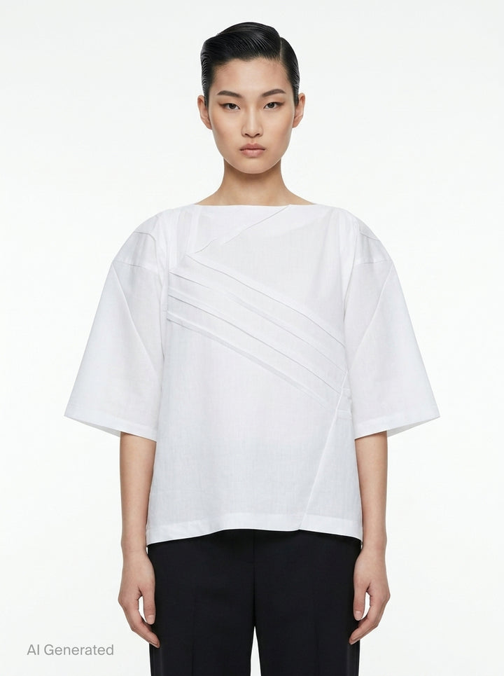 Pleats Basic Woven Top | 132 5. Issey Miyake | Club21 - front