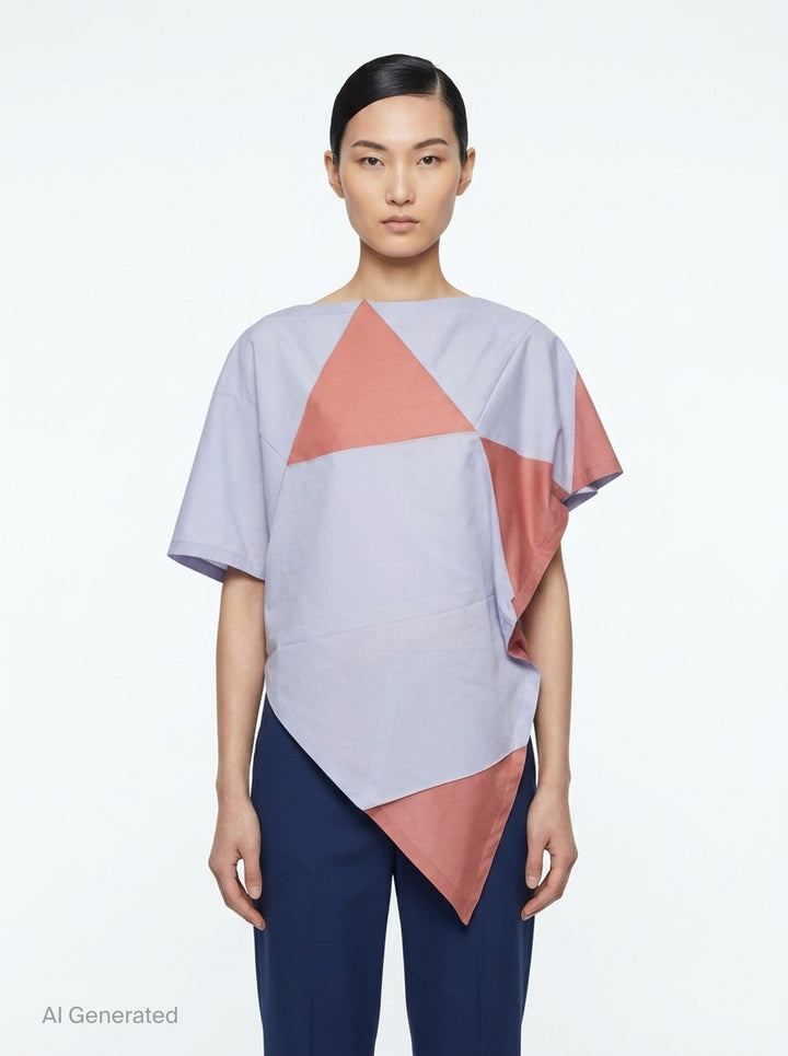 Triangle Print T-Blouse | 132 5. Issey Miyake | Club21 - front