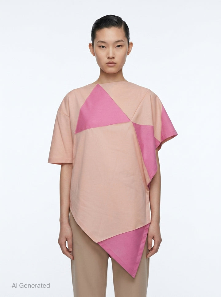 Triangle Print T-Blouse | 132 5. Issey Miyake | Club21 - front
