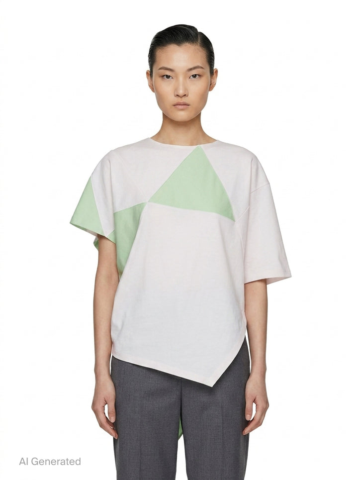 Triangle Print T-Blouse | 132 5. Issey Miyake | Club21 - front