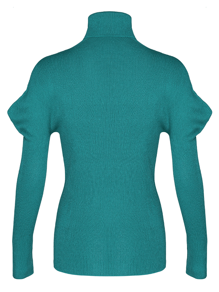 132-5.-ISSEY-MIYAKE-FLAT-RIB-KNIT-Top-Blue-Green-2