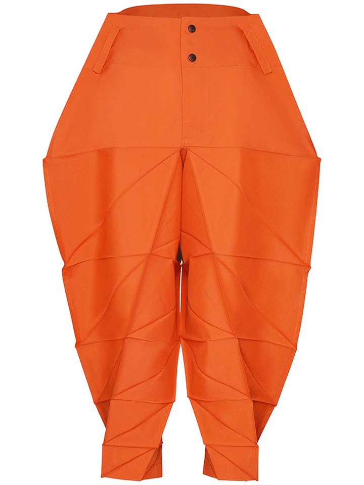 132-5.-ISSEY-MIYAKE-NO.1-SOLID-Trousers-Orange-1