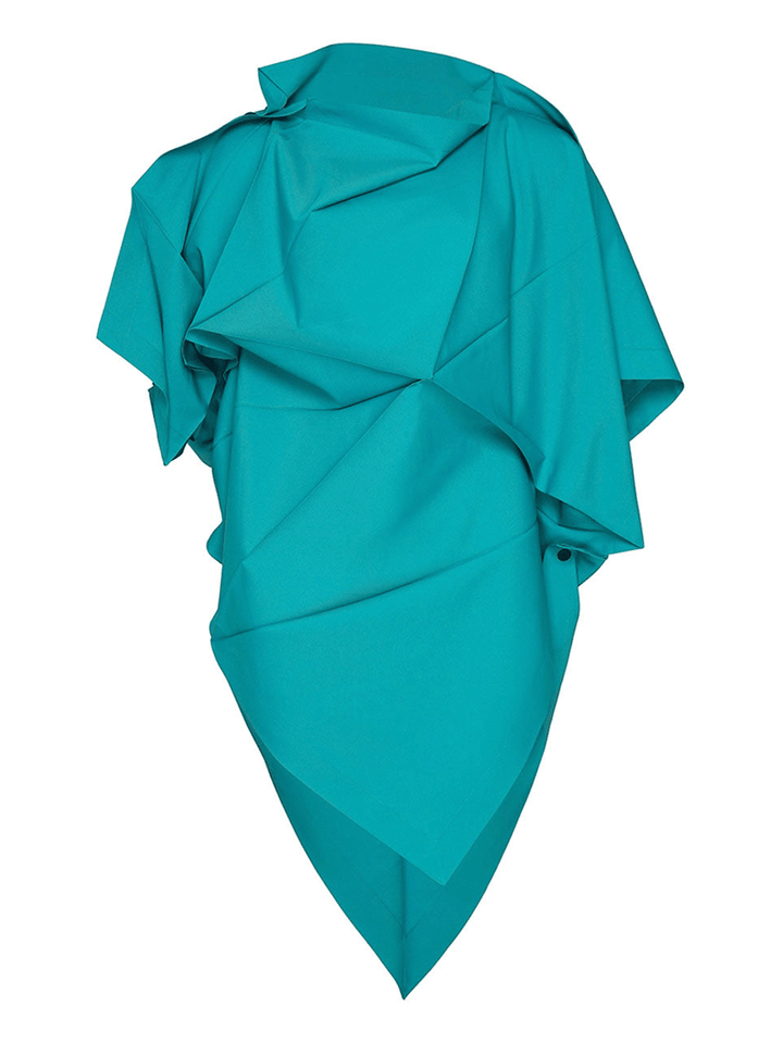 132-5.-ISSEY-MIYAKE-NO.1-SOLID-Tunic-Peacock-Green-1