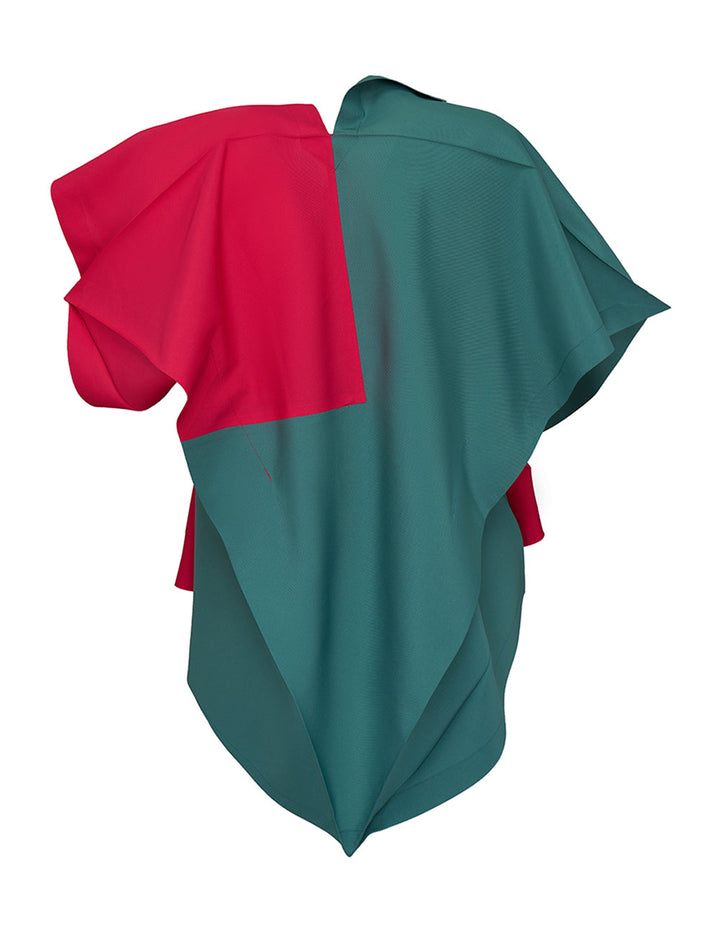 132-5.-ISSEY-MIYAKE-SWITCHING-VOLUME-Blouse-Sage-Green-Magenta-2