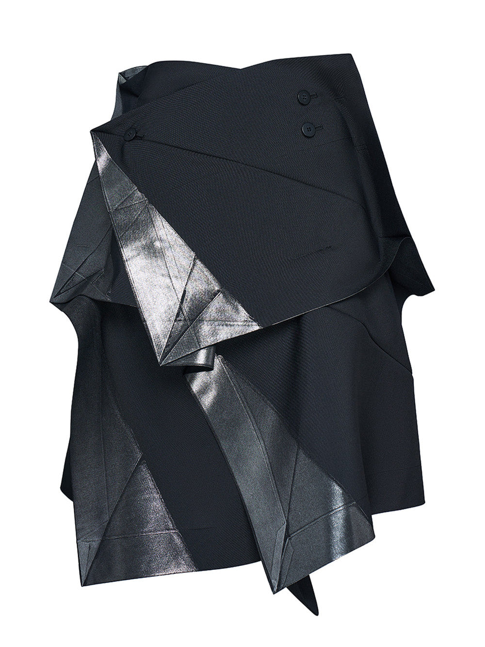        132-5.ISSEY-MIYAKE-STANDARD-Skirt-Black-Silver-1