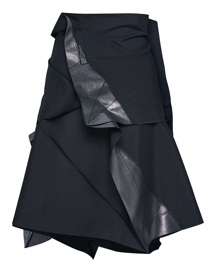 132-5. ISSEY-MIYAKE-STANDARD-Skirt-Black-Silver-2