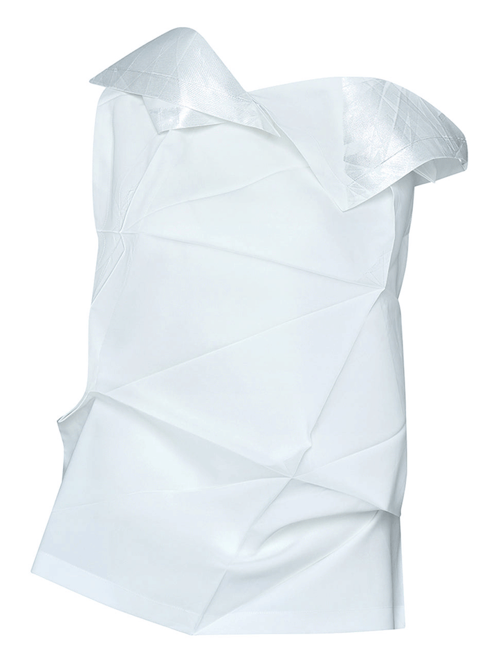 132-5.ISSEY-MIYAKE-STANDARD-Woven-Top-White-Silver_1