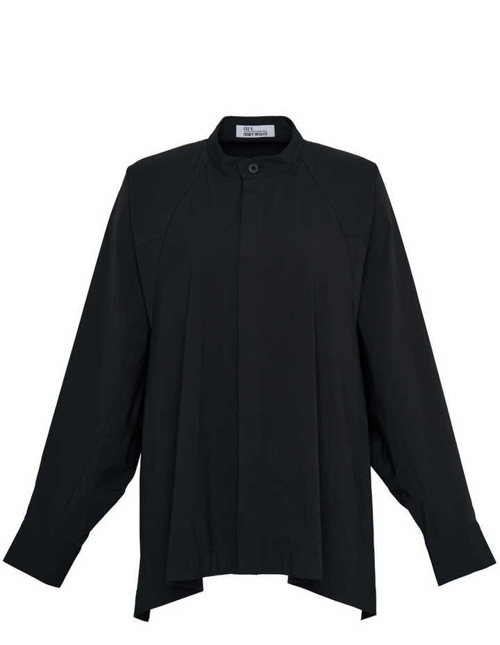 132_5._ISSEY_MIYAKE-Trapezoid_Shirt_Woven_Top-Black