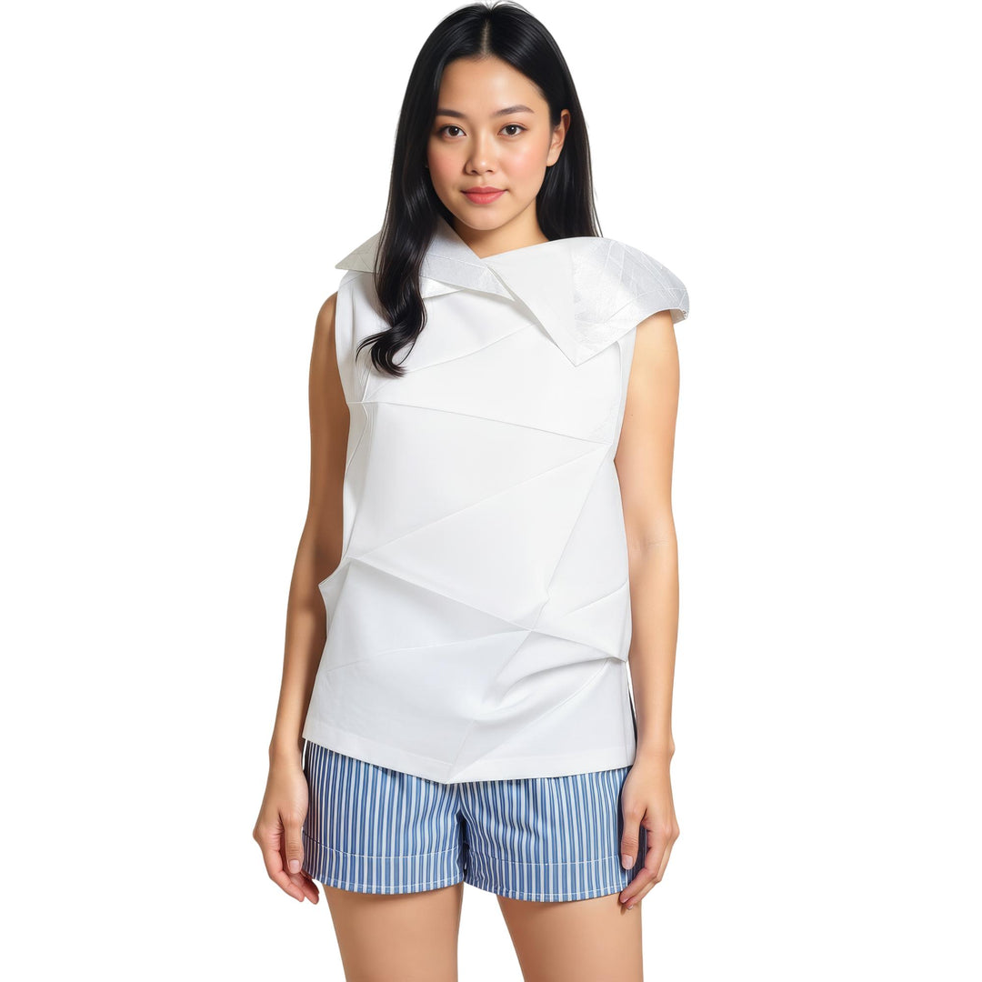 Club21 - 132 5. ISSEY MIYAKE - 132 5. Standard Woven Top - WOVEN TOPS - White Silver