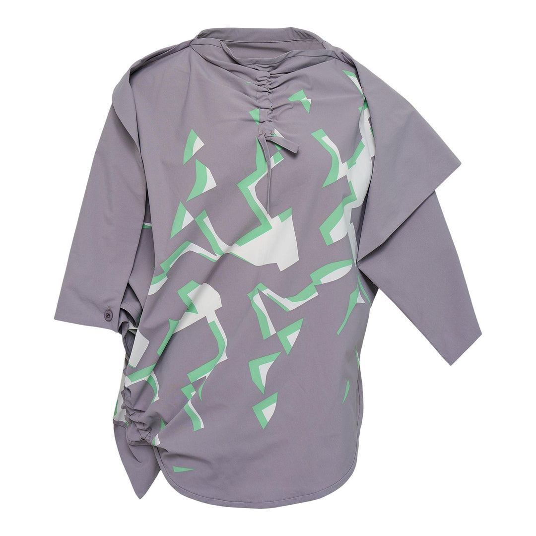 Club21 - 132 5. ISSEY MIYAKE - Shaded Gap Woven Top - WOVEN TOPS - Light Gray