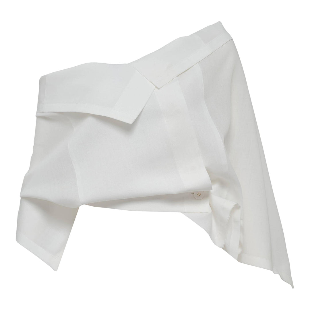 Club21 - 132 5. ISSEY MIYAKE - Square Ramie Woven Top - WOVEN TOPS - White