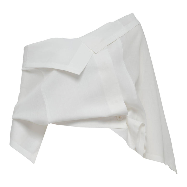 Club21 - 132 5. ISSEY MIYAKE - Square Ramie Woven Top - WOVEN TOPS - White