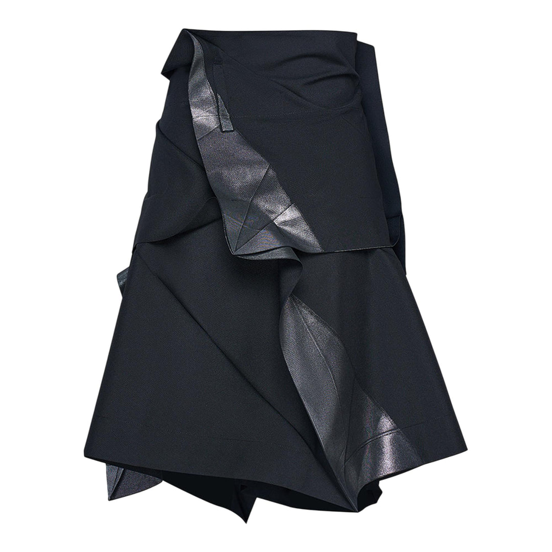 132-5. ISSEY-MIYAKE-STANDARD-Skirt-Black-Silver-2