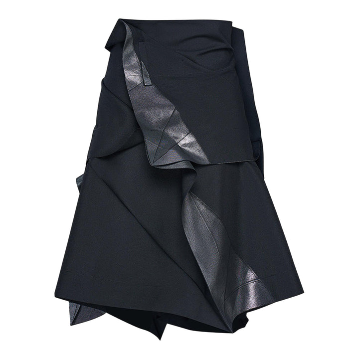 132-5. ISSEY-MIYAKE-STANDARD-Skirt-Black-Silver-2