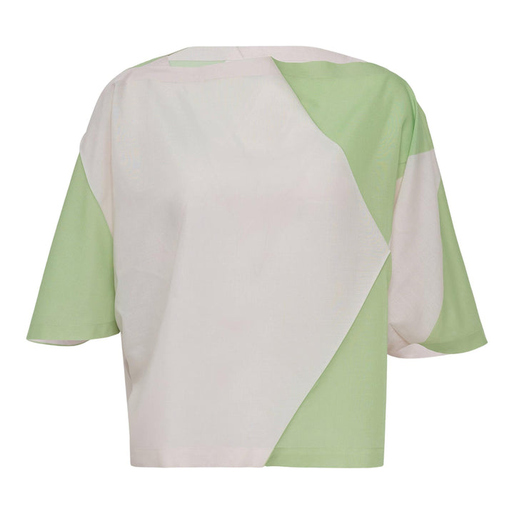 Club21 - 132 5. ISSEY MIYAKE - Triangle Print T Dress - WOVEN TOPS - Off-White Light Green