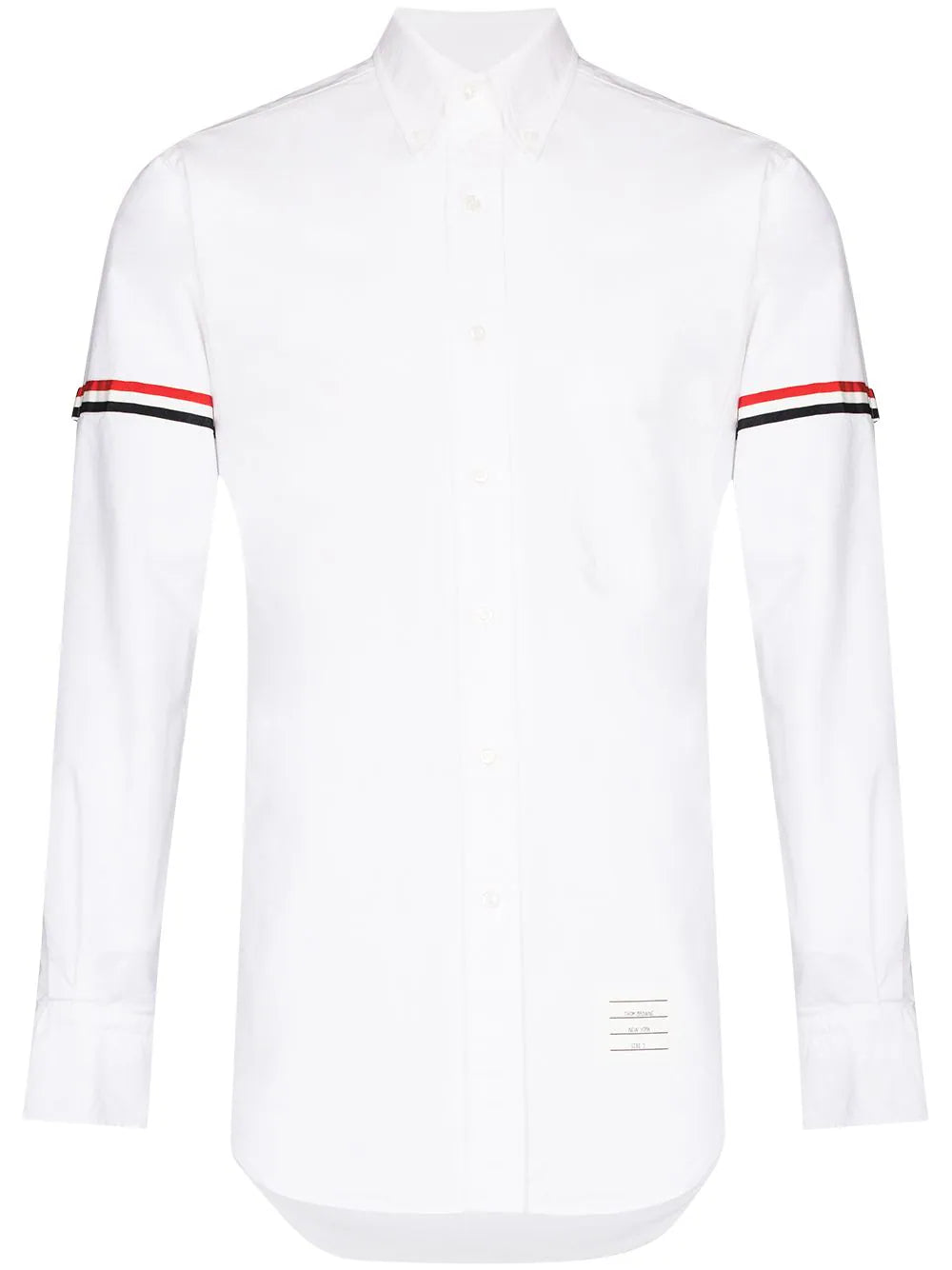 White Oxford Striped Grosgrain Armband Classic Shirt