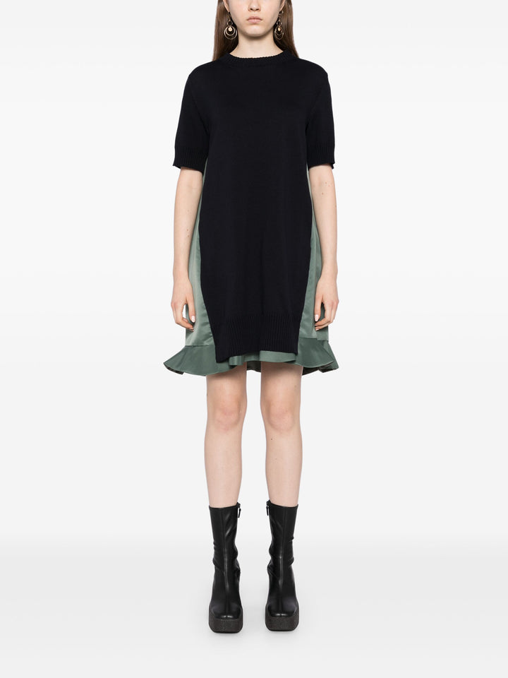 Nylon Twill X Knit Dress
