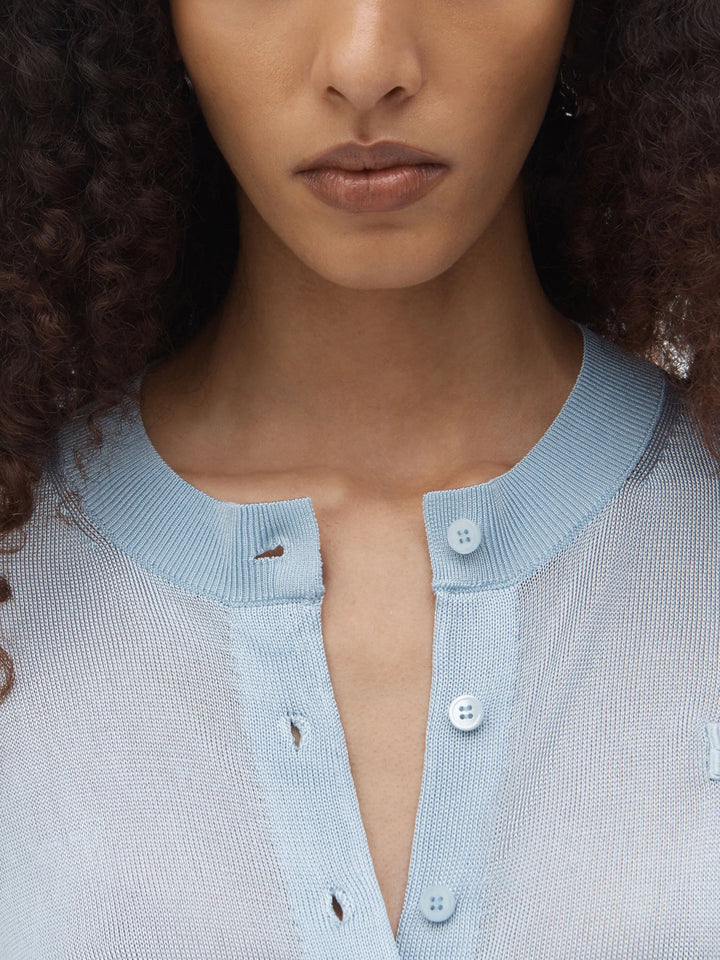 Superfine Cropped Crewneck Cardigan