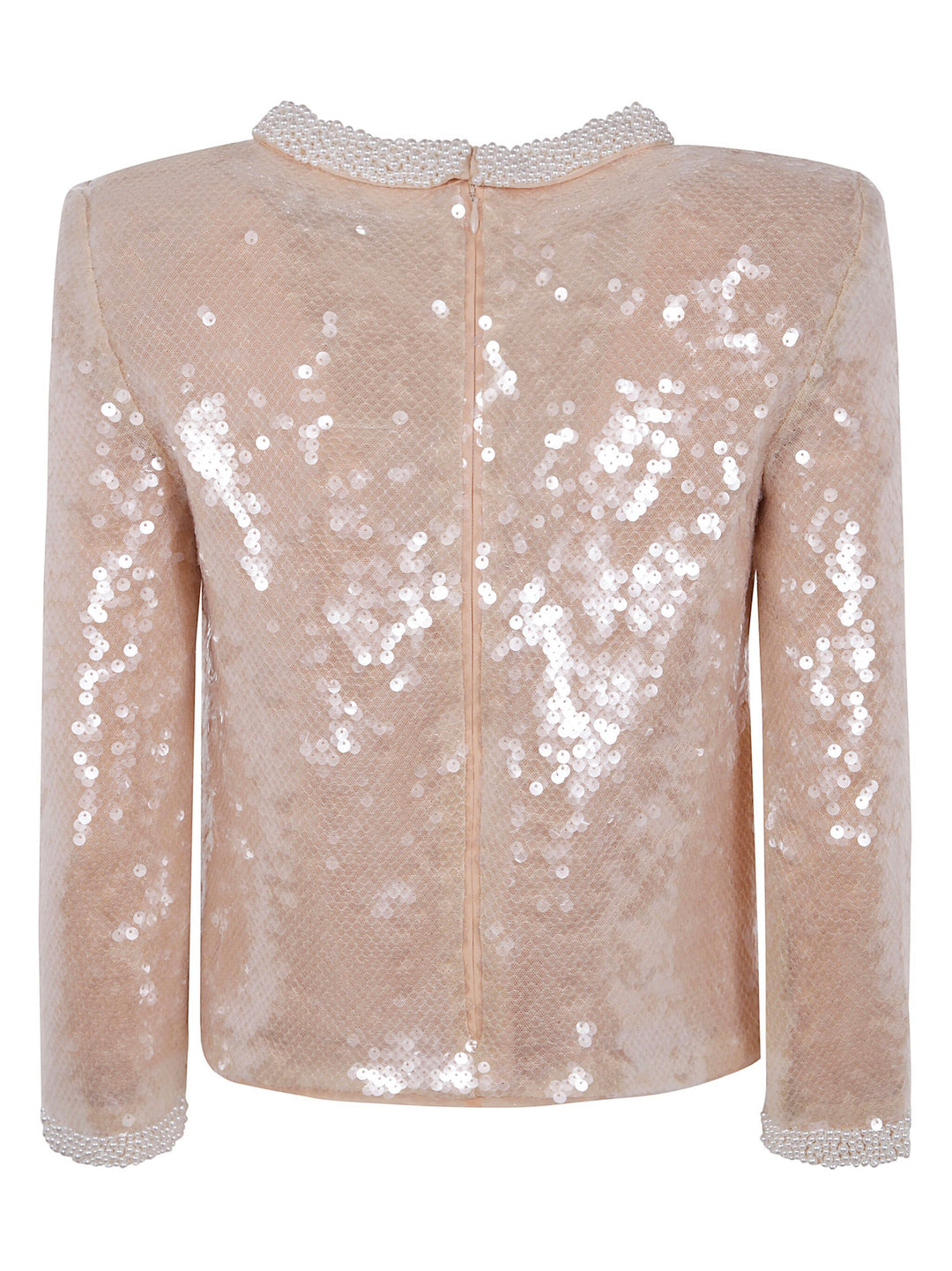 Pearl Trim Sequin Top