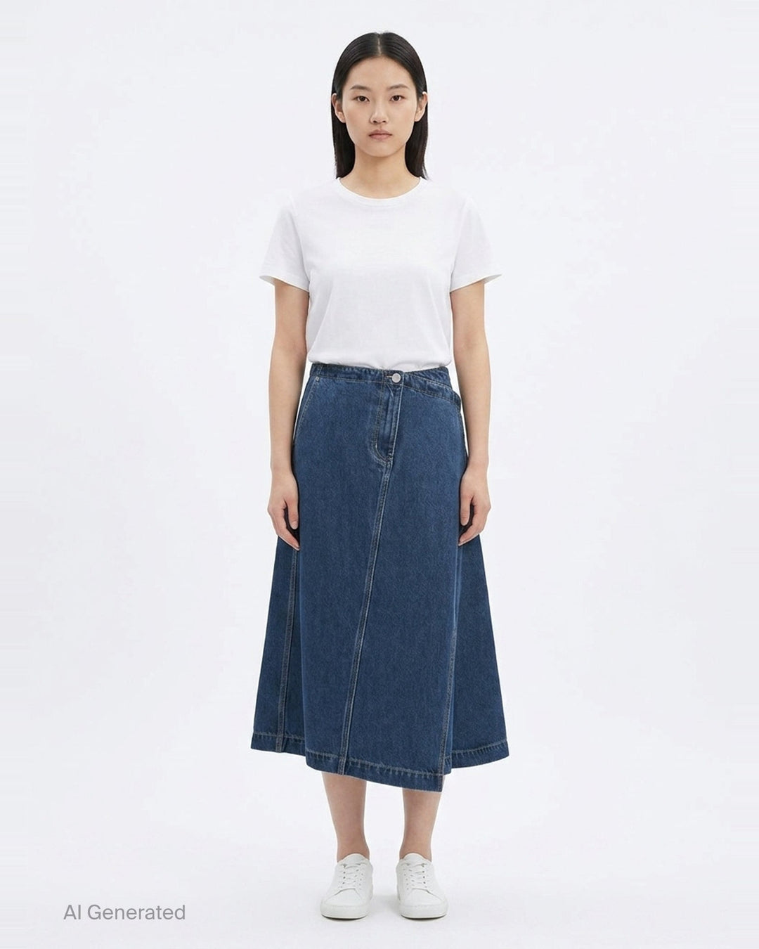 Asymmetrical Denim Midi Skirt | 3.1 Phillip Lim | Club21 - front