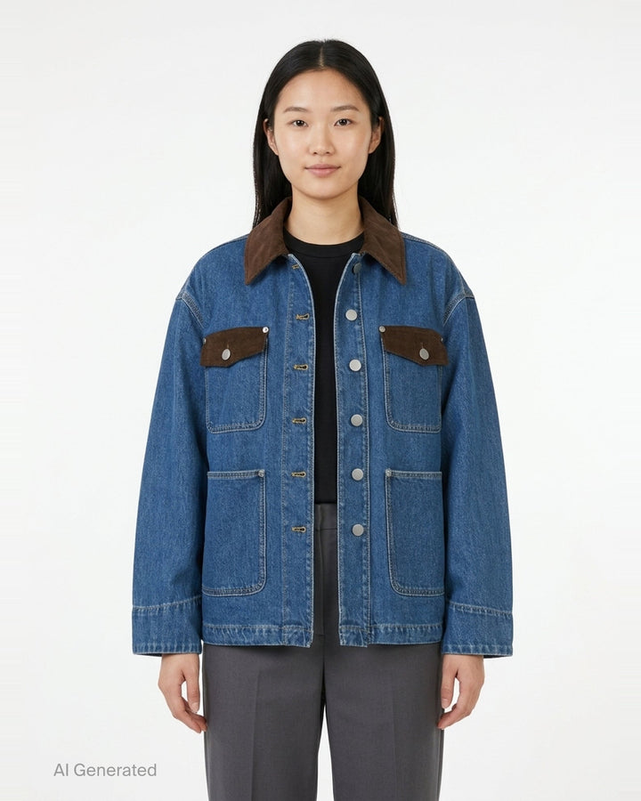 Corduroy Trim Chore Denim Jacket | 3.1 Phillip Lim | Club21 - front