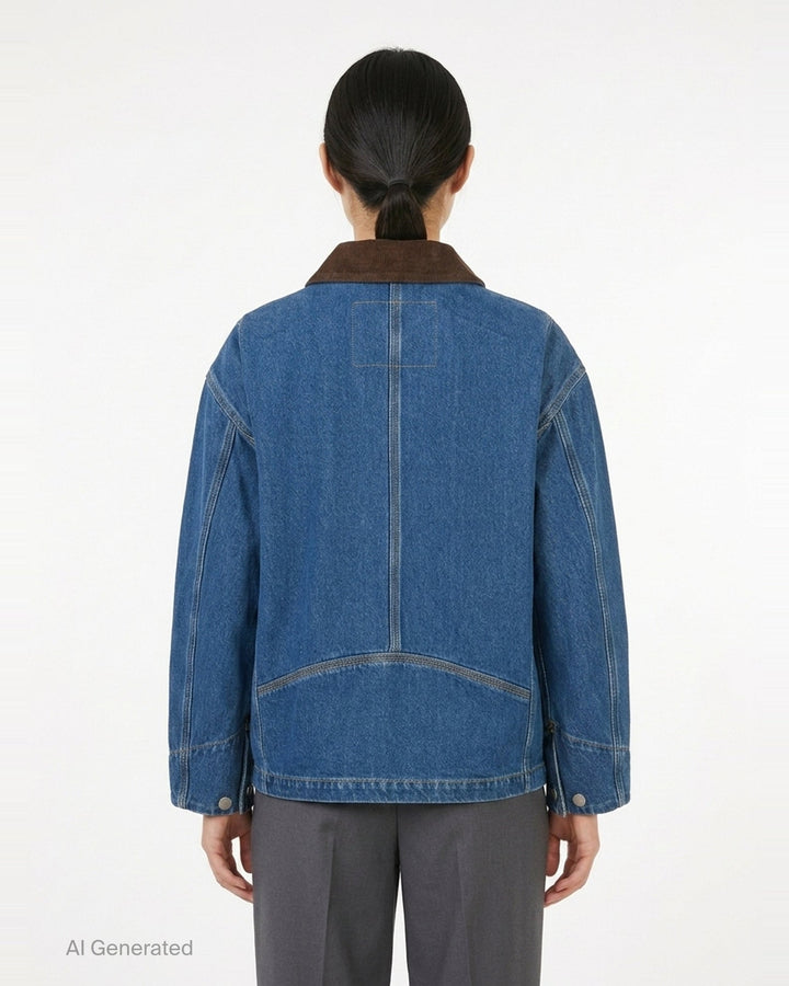 Corduroy Trim Chore Denim Jacket | 3.1 Phillip Lim | Club21 - back