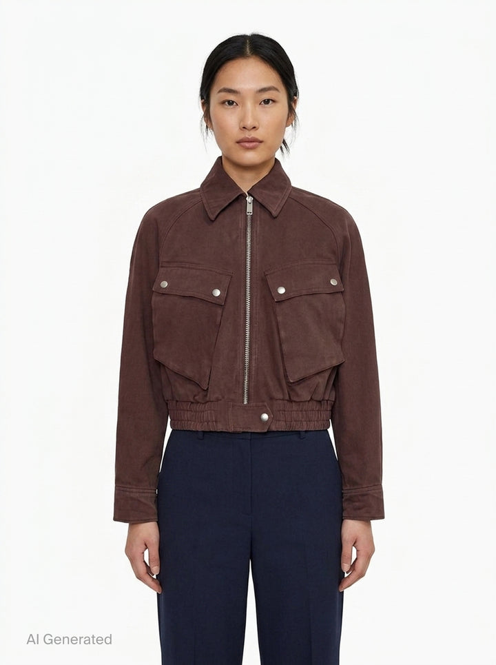 Cropped Denim Bomber Jacket | 3.1 Phillip Lim | Club21 - front