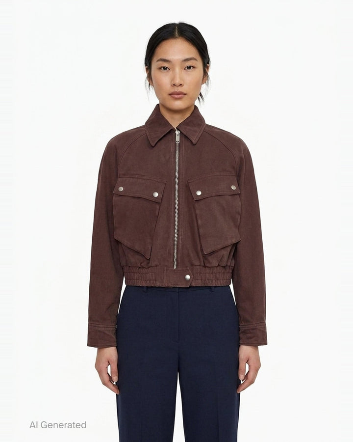 Cropped Denim Bomber Jacket | 3.1 Phillip Lim | Club21 - front