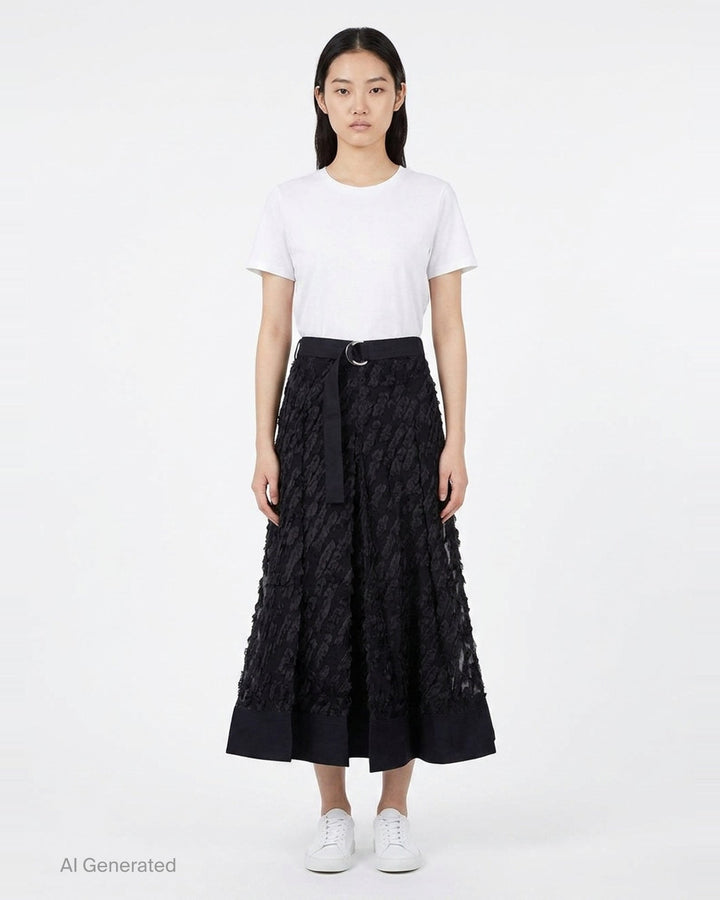 Textured Organza Belted Midi Skirt | 3.1 Phillip Lim | Club21 - front