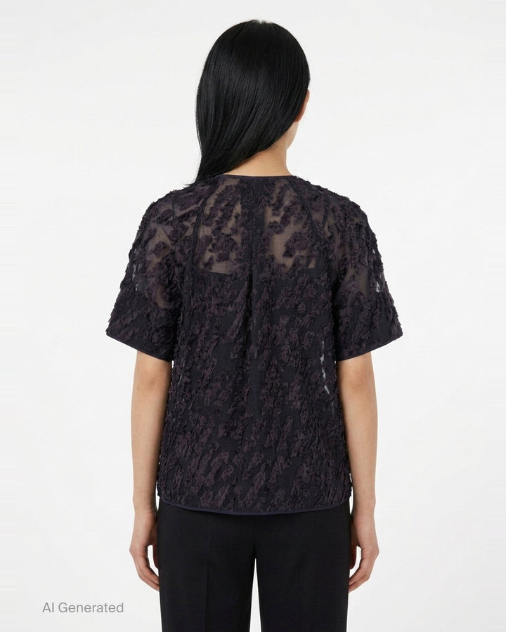 Textured Organza Short Sleeve Top | 3.1 Phillip Lim | Club21 - back