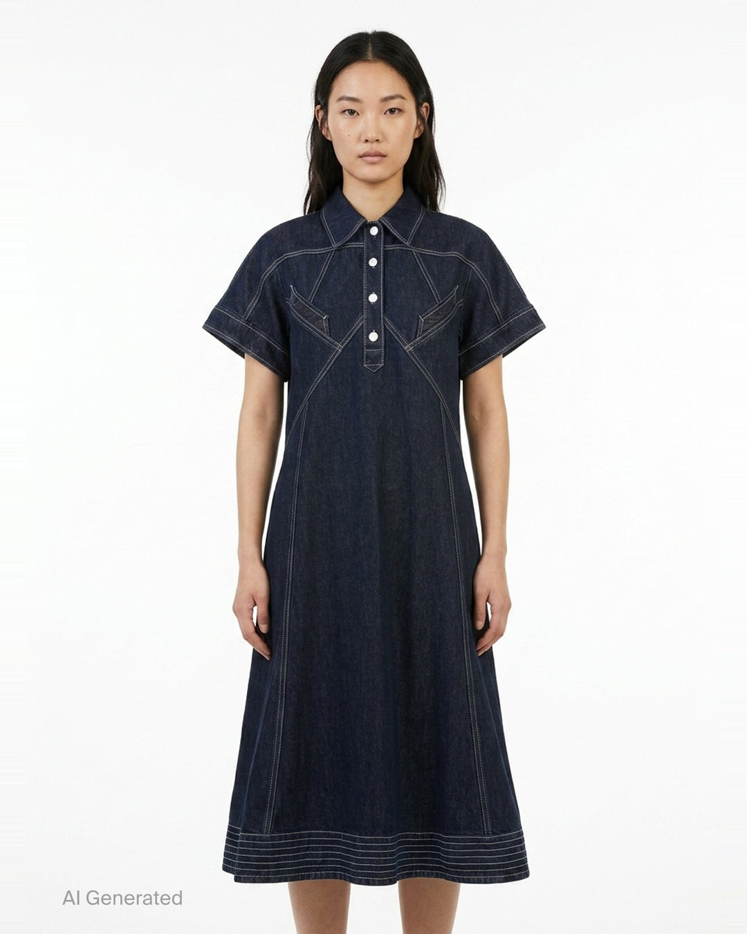 Trapeze Midi Denim Shirt Dress | 3.1 Phillip Lim | Club21 - front