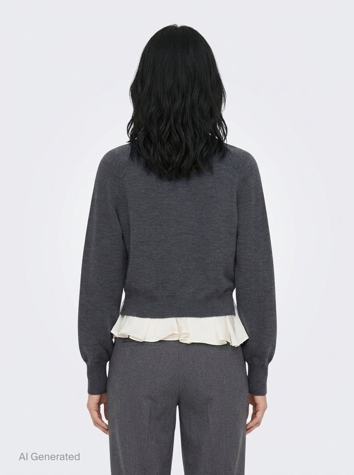 Ultrafine Merino Long Sleeve V-Neck Sweater | 3.1 Phillip Lim | Club21 - back
