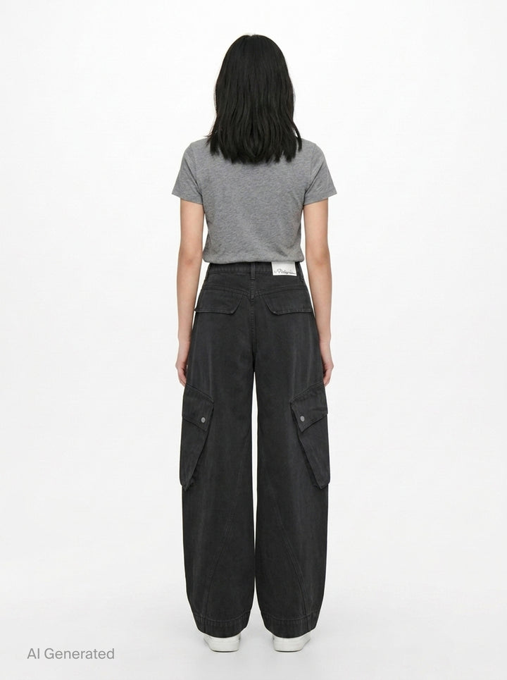 Wide Leg Denim Cargo Pants | 3.1 Phillip Lim | Club21 - back