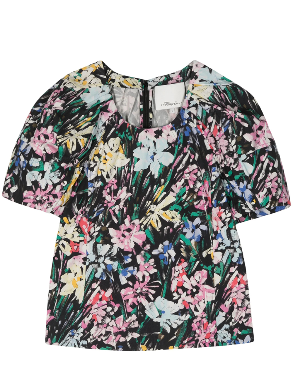 Flowerworks Bloom Sleeve Scoop Neck Top