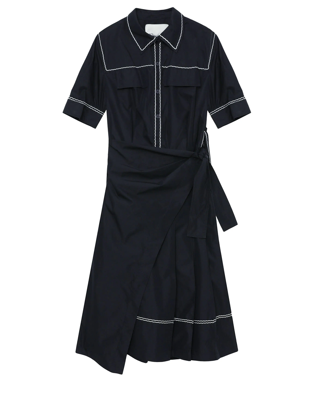 Shirt Dress With Wave Stitch