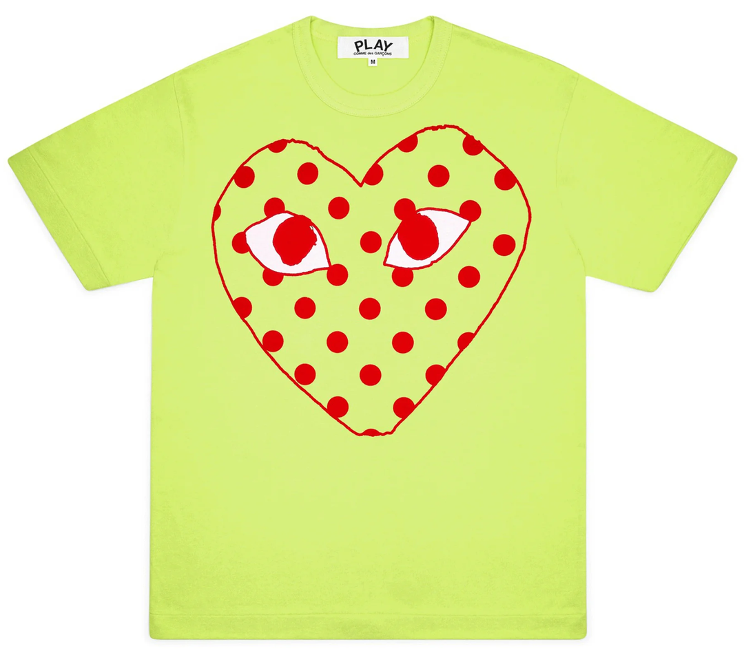 Neon Polka Red Heart Tee Men