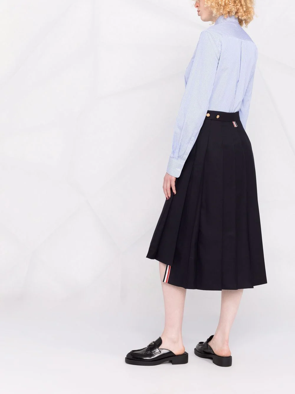 Dropped Back Pleated Skirt