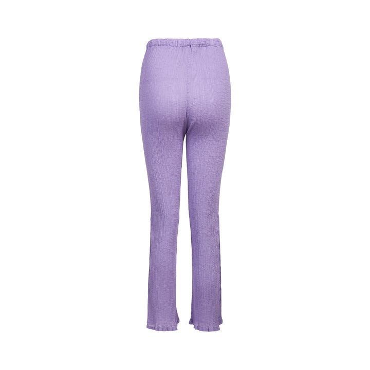Snap See-Through Crepe Pants