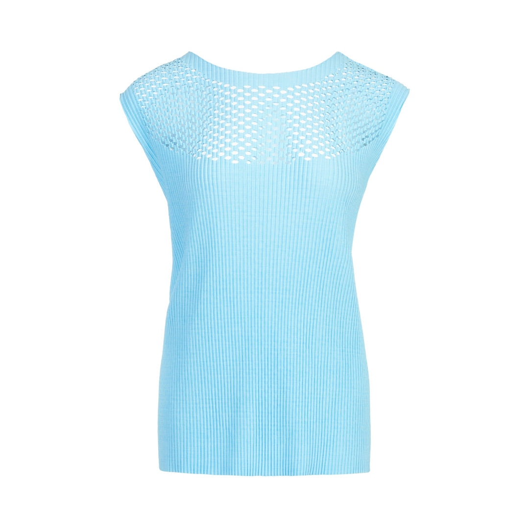 Mix Fine Knit Pleats Tank Top