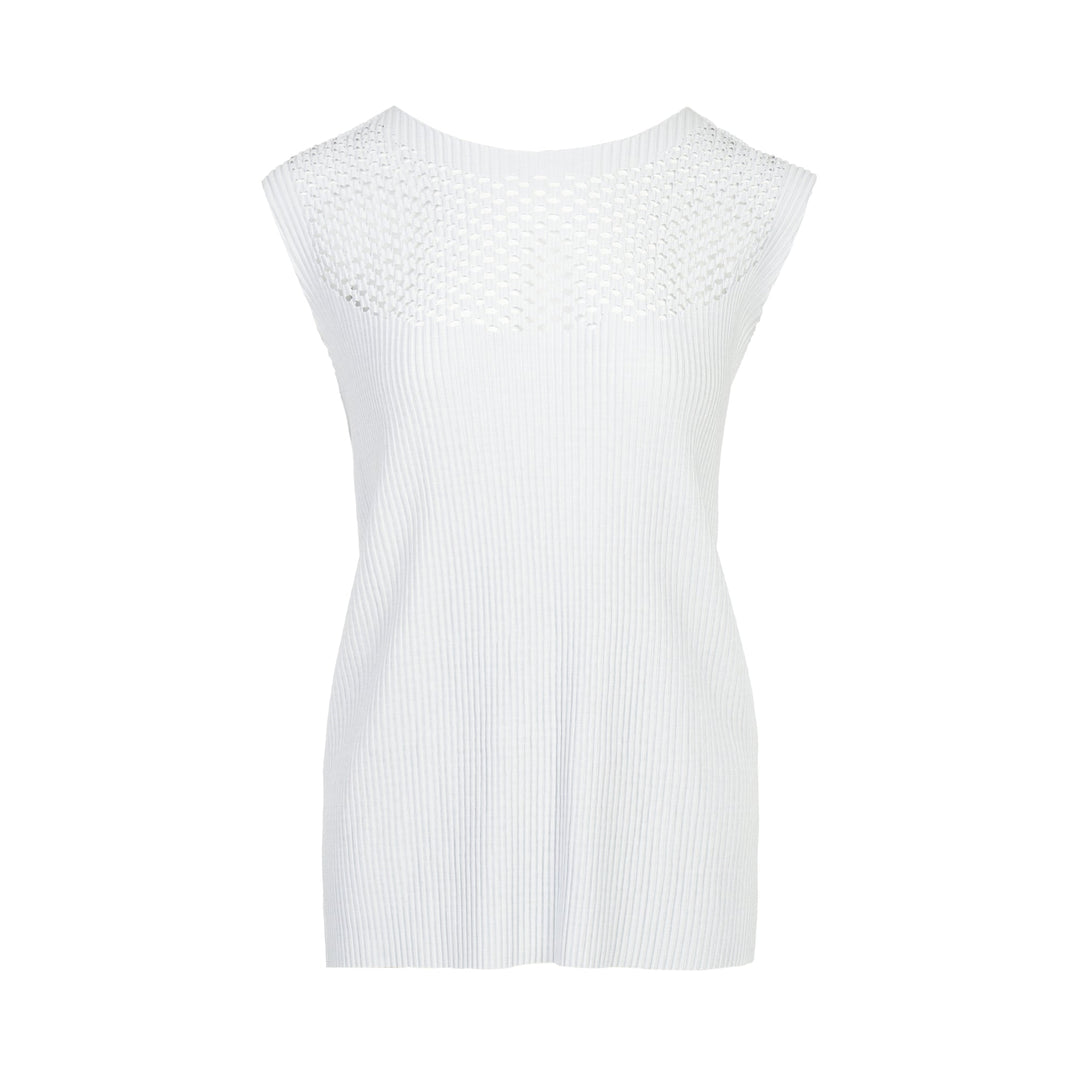 Mix Fine Knit Pleats Tank Top