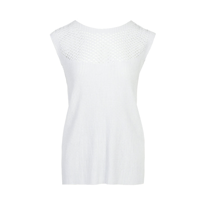 Mix Fine Knit Pleats Tank Top