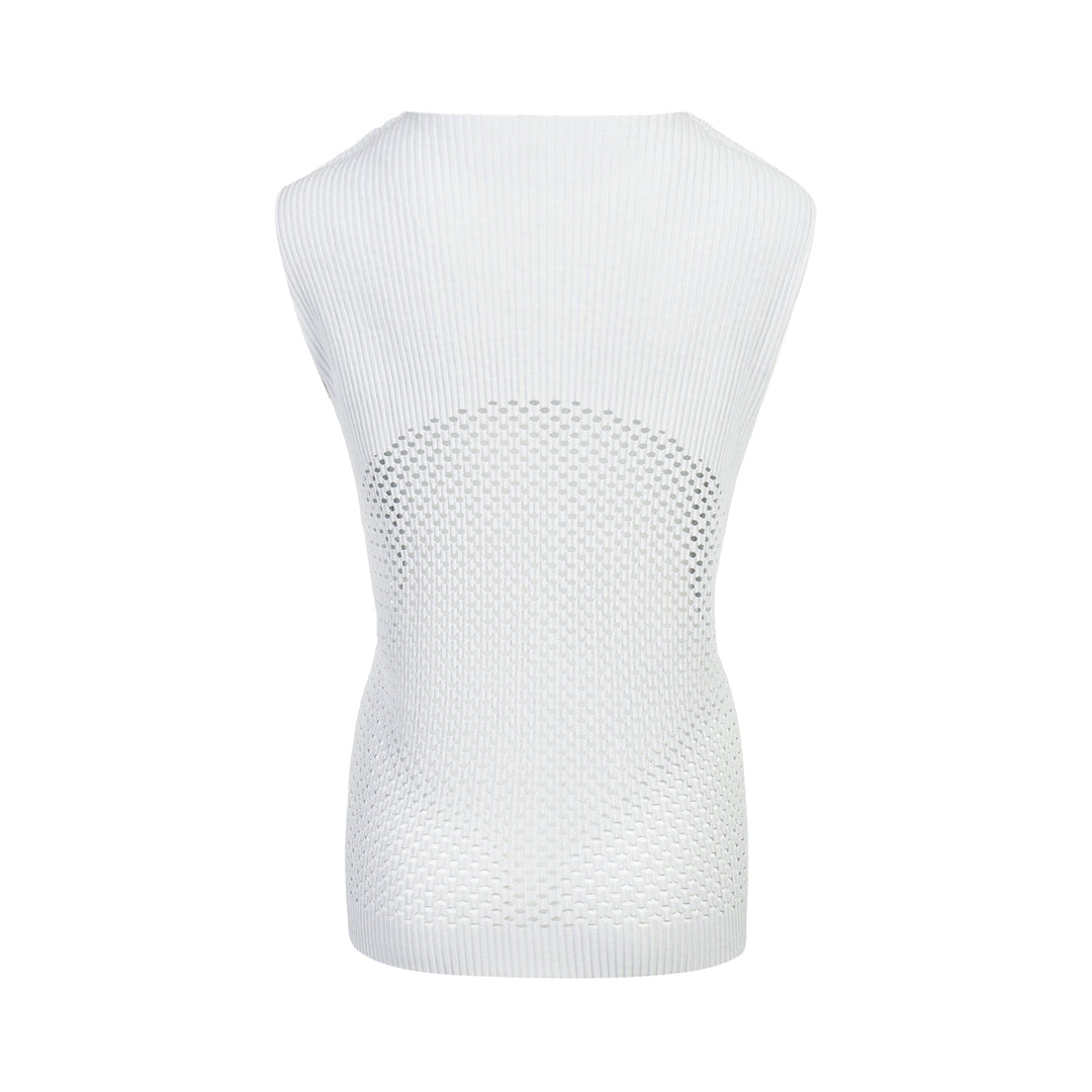 Mix Fine Knit Pleats Tank Top