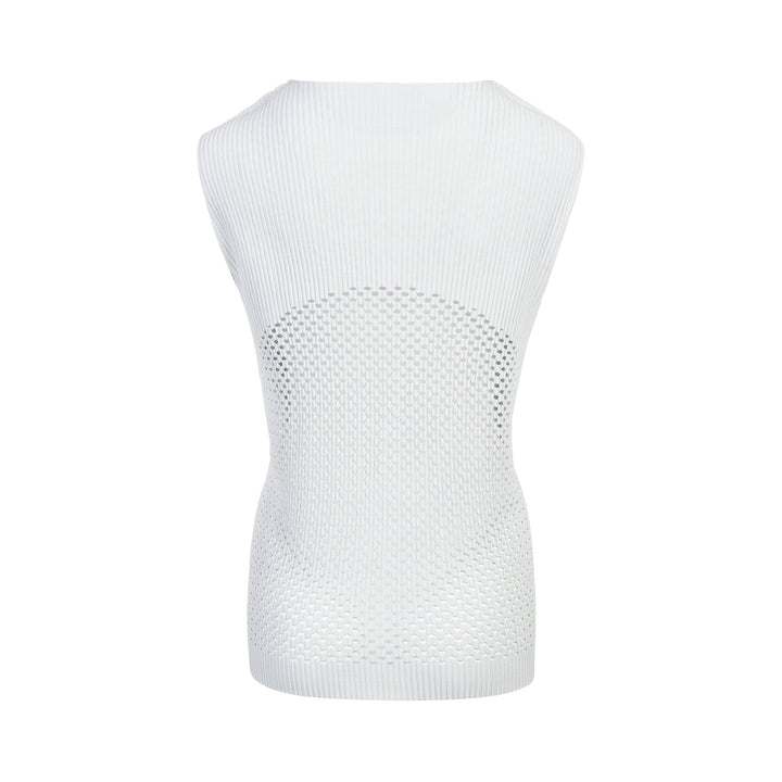 Mix Fine Knit Pleats Tank Top