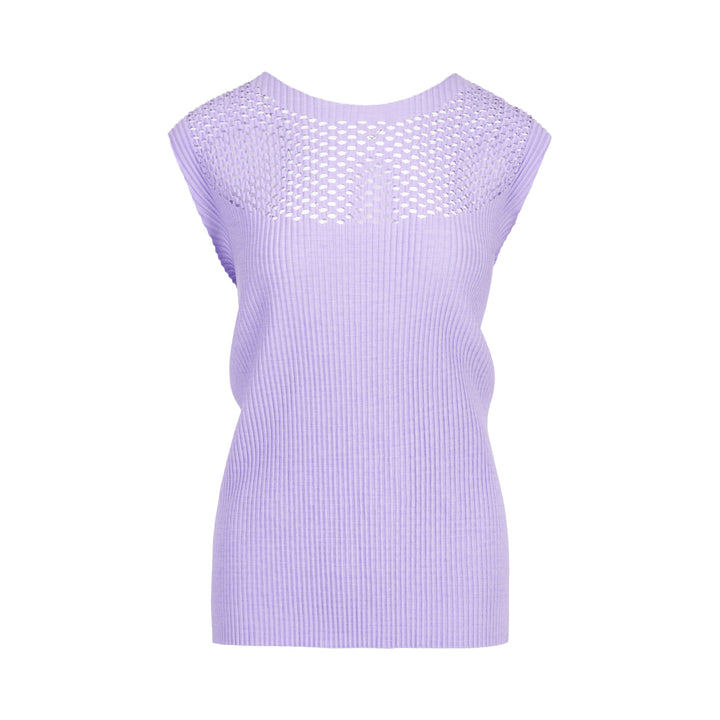 Mix Fine Knit Pleats Tank Top