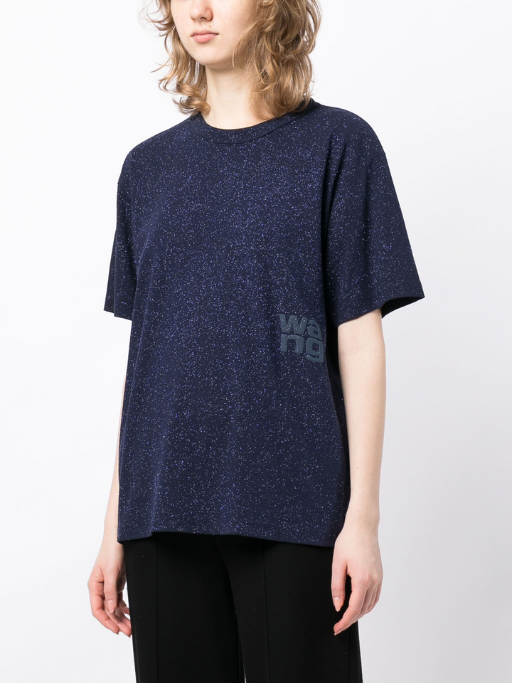 Puff Logo Tee In Glitter Jersey