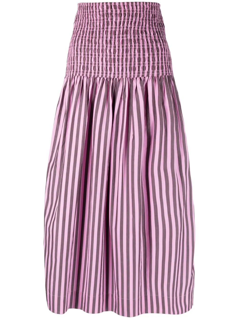 Stripe Cotton Smock Skirt
