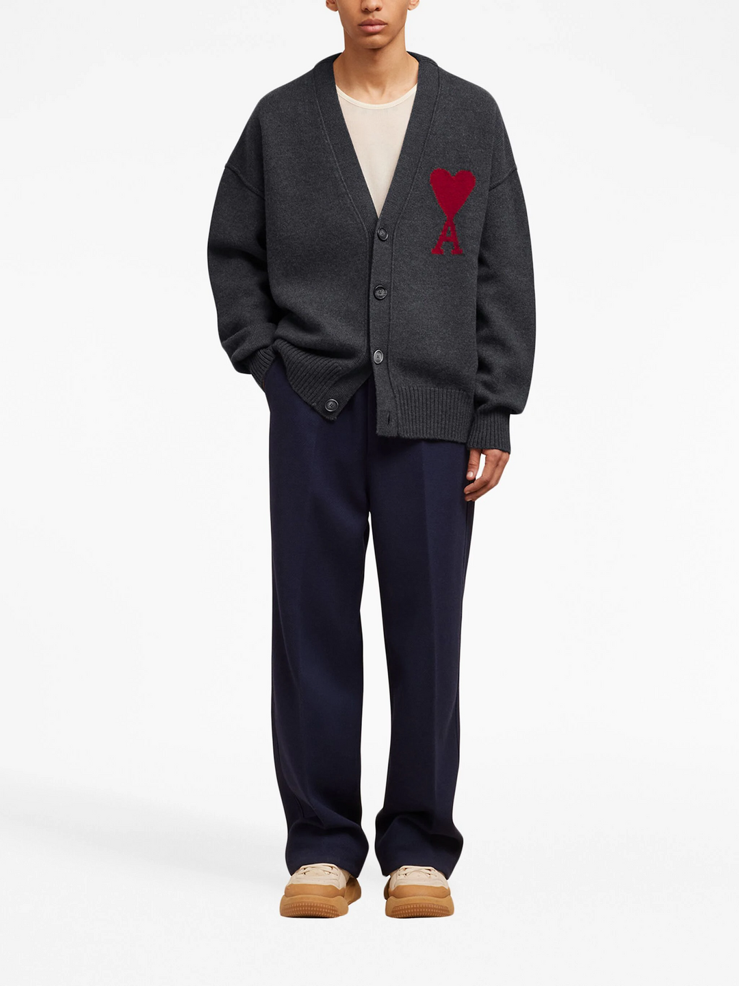 Red AMI De Coeur Cardigan