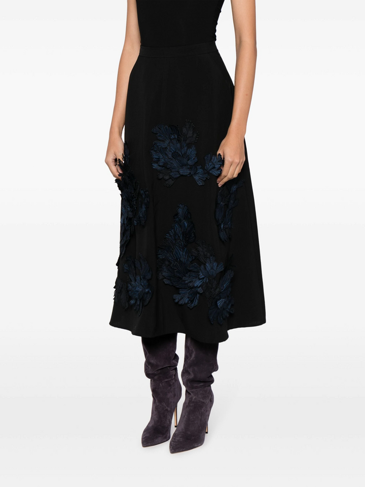 Moraine Embellished Wool Midi Skirt