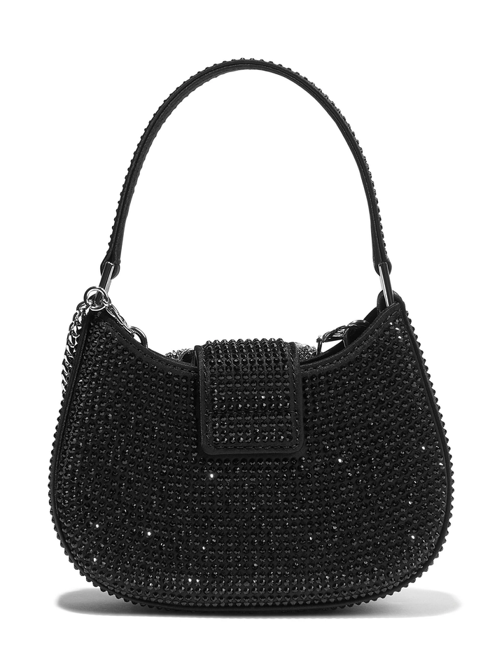 Black Rhinestone Micro Handbag